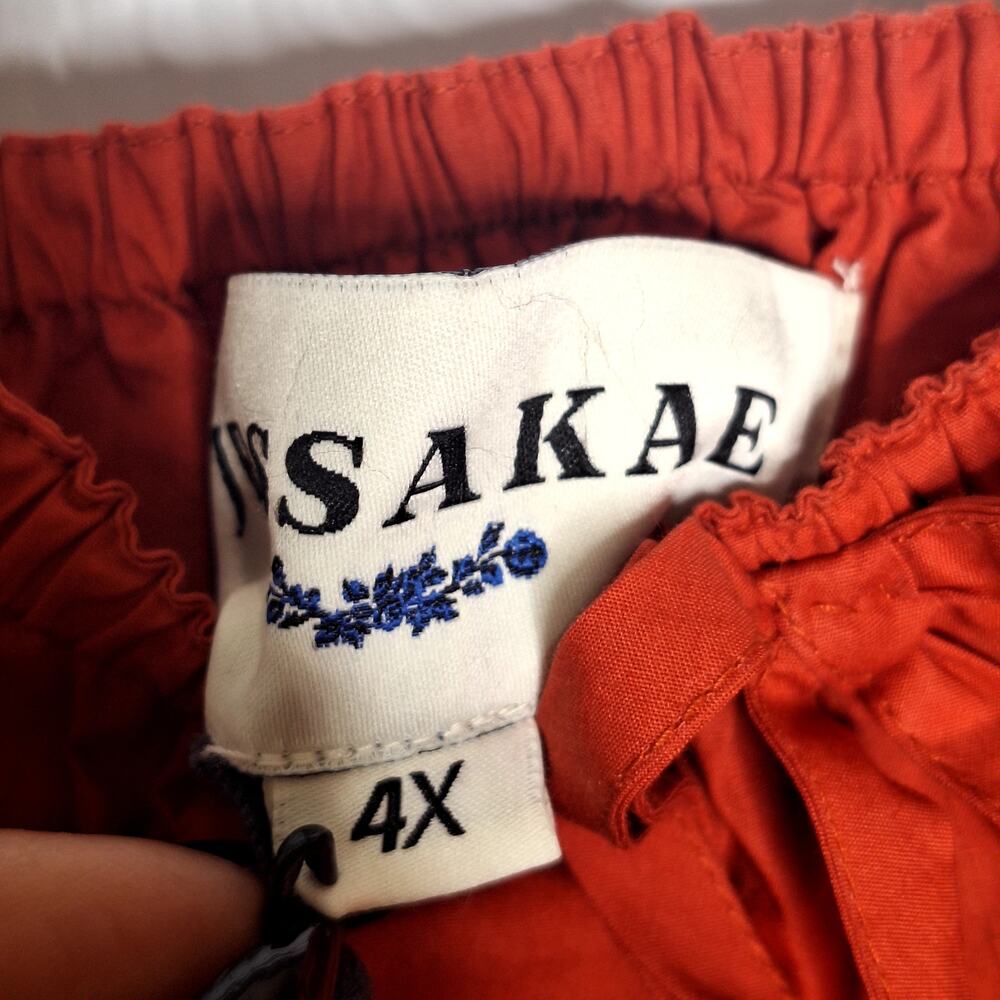 Jessakae Birdie Midi Dress 4X NEW Cotton Rust Smocked Milkmaid Cottage Fall - Picture 6 of 11